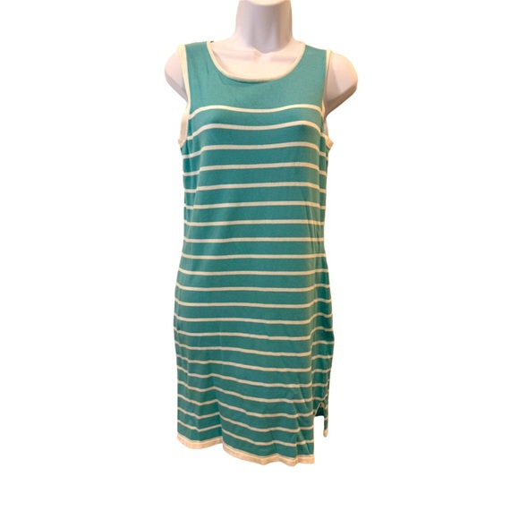 Sail to Sable Teal and White Knit Dress XS - Picture 1 of 5